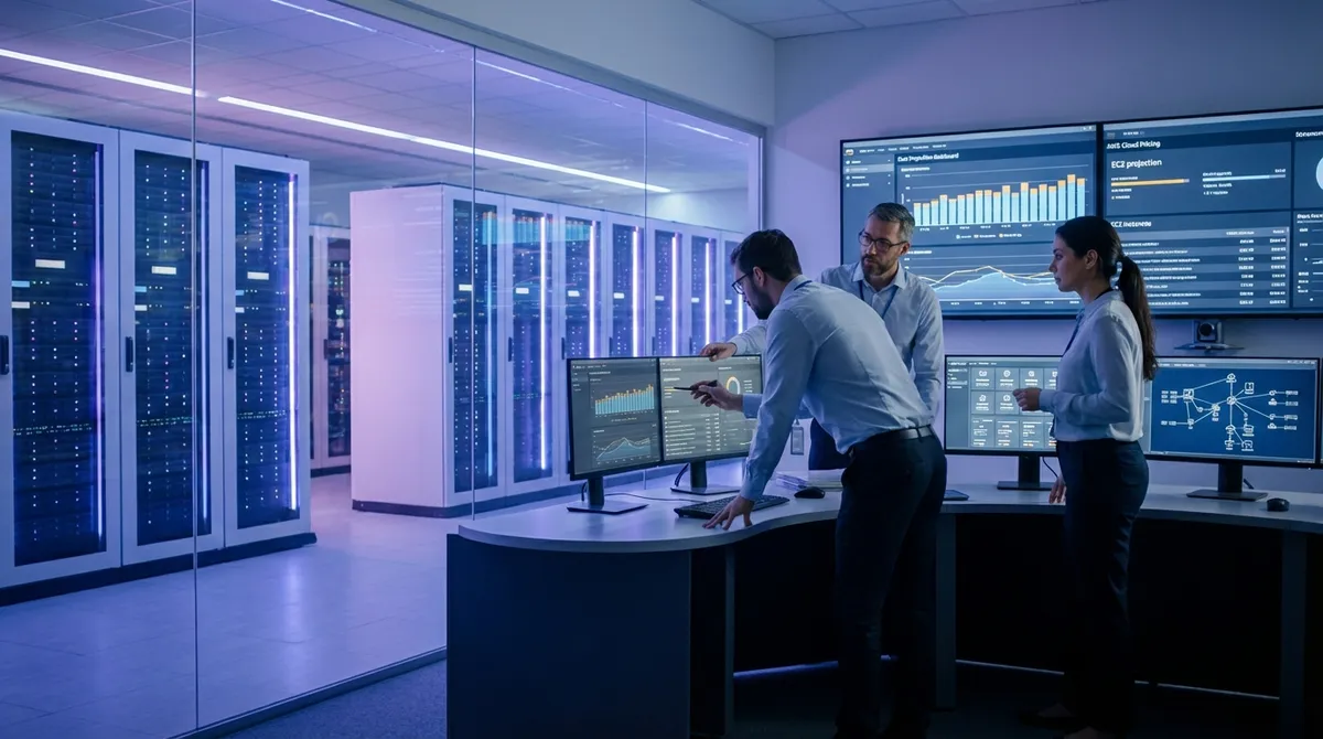 AWS Pricing Calculator dashboard comparing On-Demand and Reserved Instance costs
