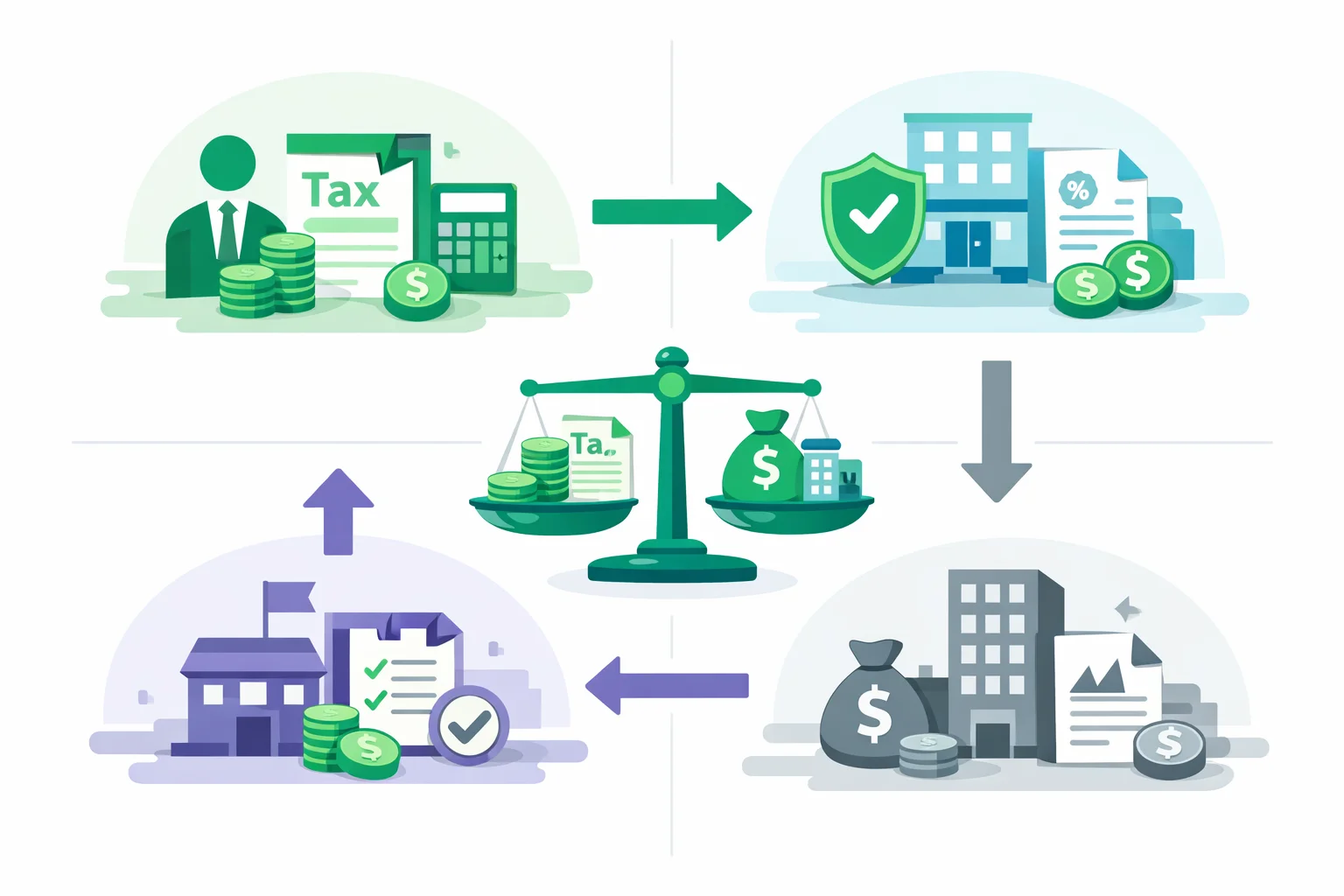 Business tax calculator comparing entity types - sole proprietor, LLC, S Corp, and C Corp tax structures