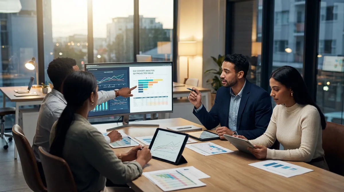 CLV Calculator Interface showing cohort analysis