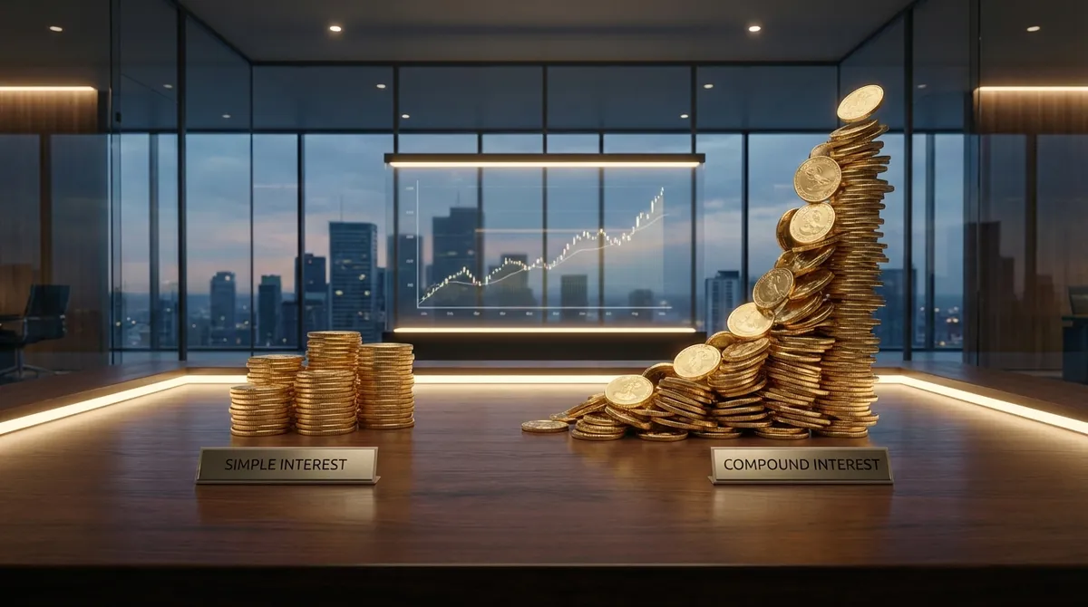 Interest Calculator comparing simple and compound growth