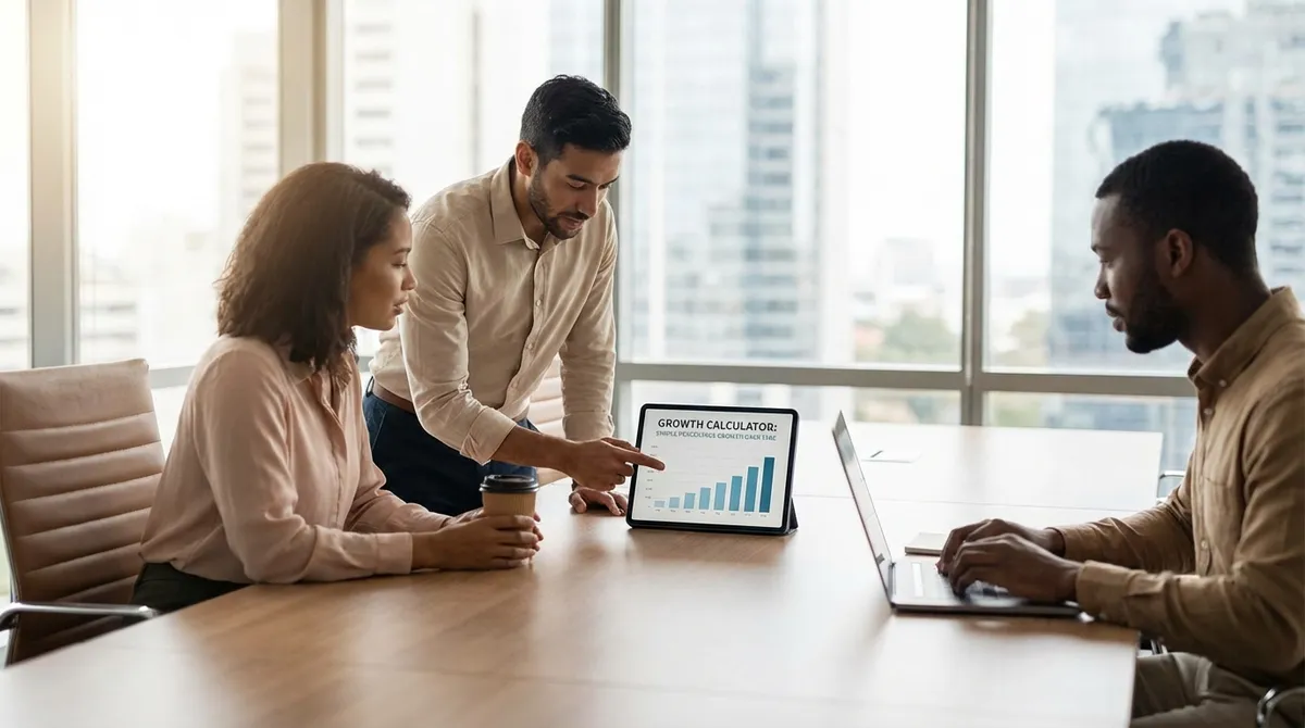 Growth Calculator Interface showing percentage growth calculation