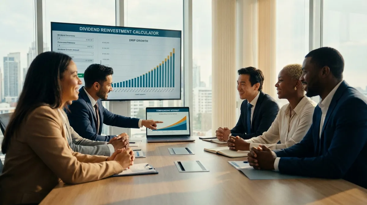 Dividend Reinvestment Calculator Interface showing growth charts