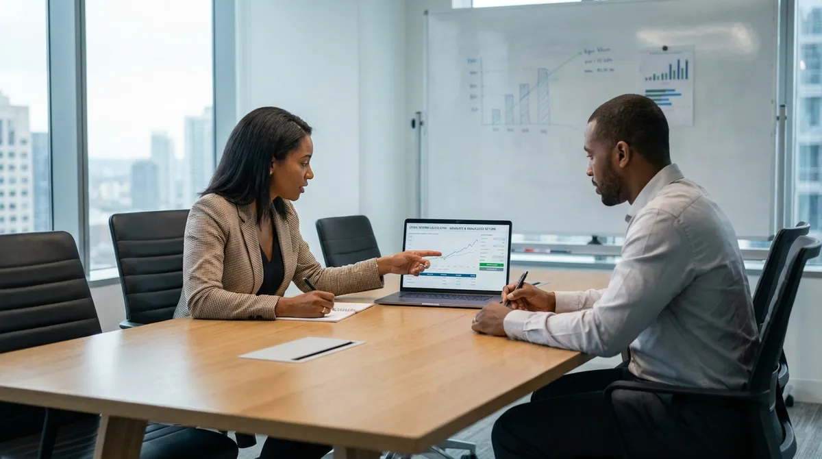 Stock Return Calculator Interface showing investment growth charts and financial data analysis