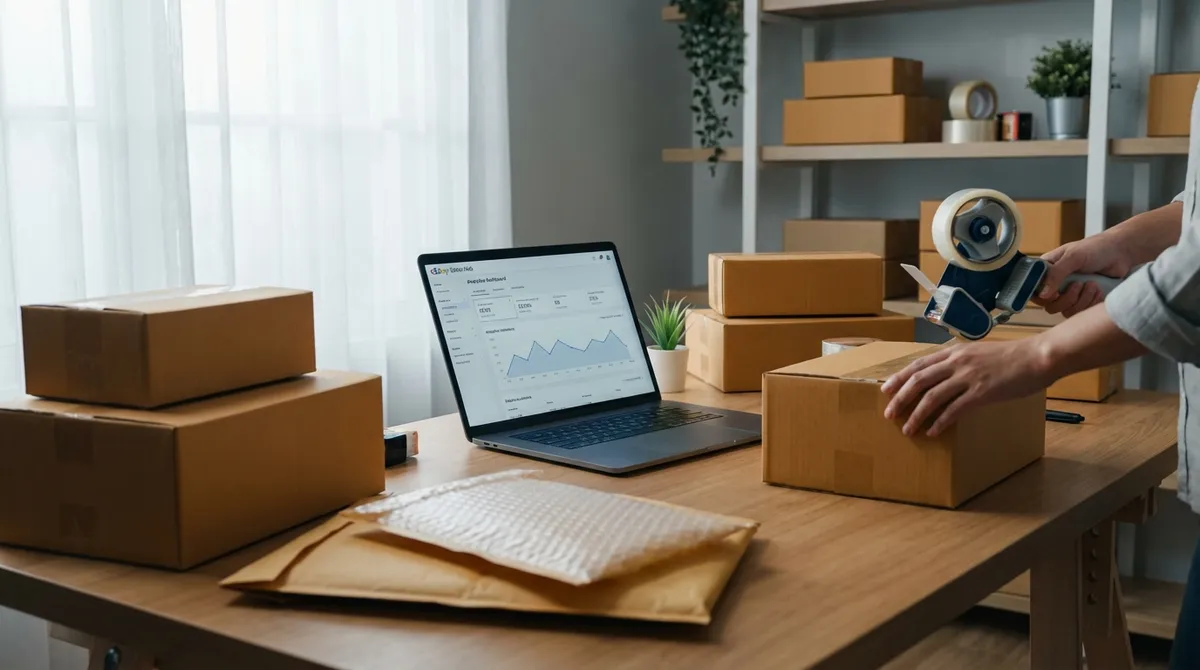 eBay Seller Workspace with Calculator and Analytics