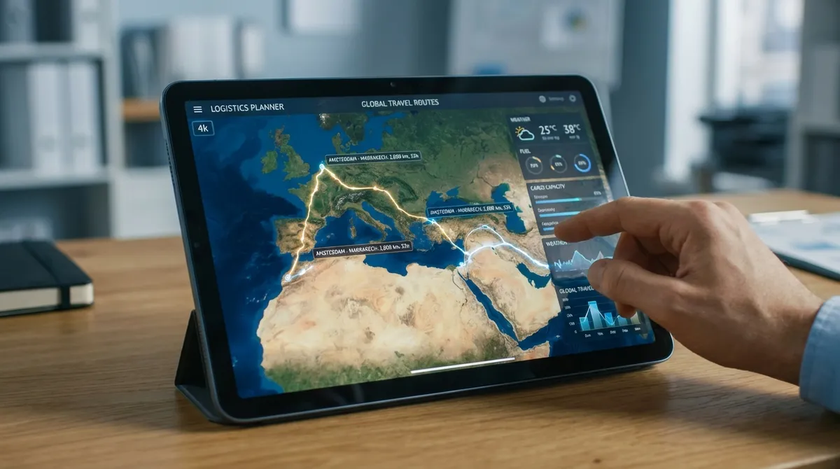 Map Calculator Interface showing route planning and distance estimation